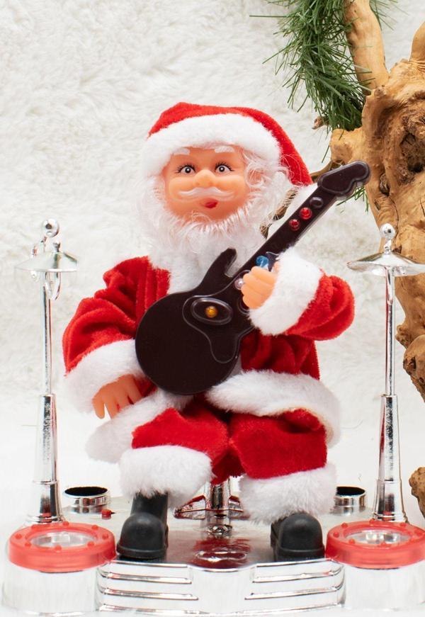 Waldern Gitarist Noel Baba Santa Claus Yılbaşı Süsü 19*16Cm - Image 1