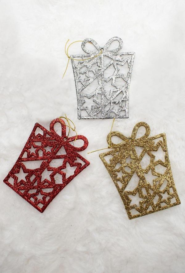 Waldern 3Lü Hediye Paketi Gold-Gümüş-Kırmızı Yılbaşı Çam Ağacı Süsü 11*8Cm - Image 1