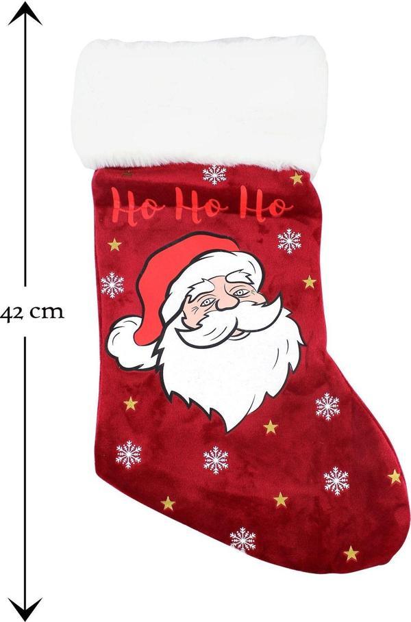 Waldern Noel Ho Ho Ho Dekoratif Yılbaşı Süs Çorap 42*26 Cm - Image 1