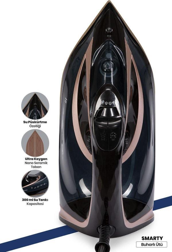 Goldmaster Smarty 2400 Watt Seramik Tabanlı 170 Gr Etkili Şok Buharlı Ütü - Image 1