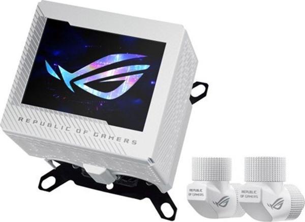 Asus Rog Ryujın Iıı Wb Cpu Su Bloğu Tam Renkli 3.5" Lcd Ekran Gömülü Vrm Fanı 178 Mikro Soğutma Kanadı Beyaz - Image 1
