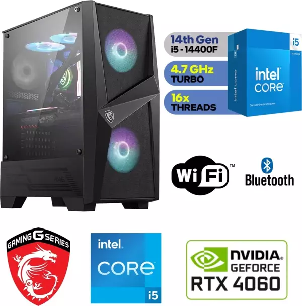 Intel Core İ5 14400F-16Gb Ram-16Gb Rtx4060Tı-512Gb Nvme-Fdos Gamıng Pc - Image 1