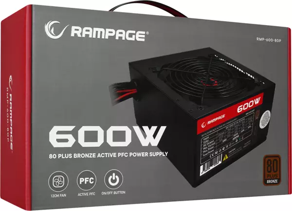Rampage 600W 80+ Rmp-600-80P Power Supply  - Image 1