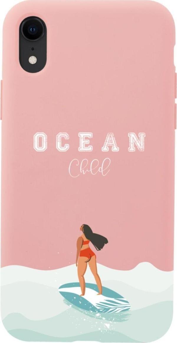 Butikcase İphone Xr Ocean Child Tasarımlı Pembe Telefon Kılıfı - Image 1