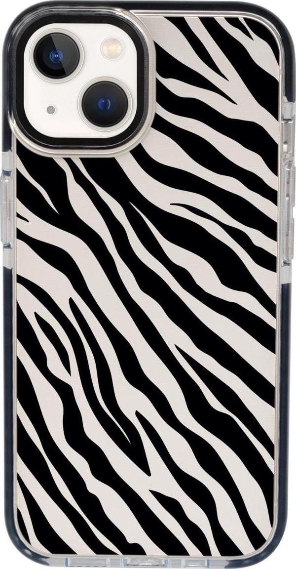 Mooodcase İphone 15 Plus Uyumlu Zebra Pattern Desenli Candy Bumper Darbe Emci Silikonlu Telefon Kılıfı - Image 1