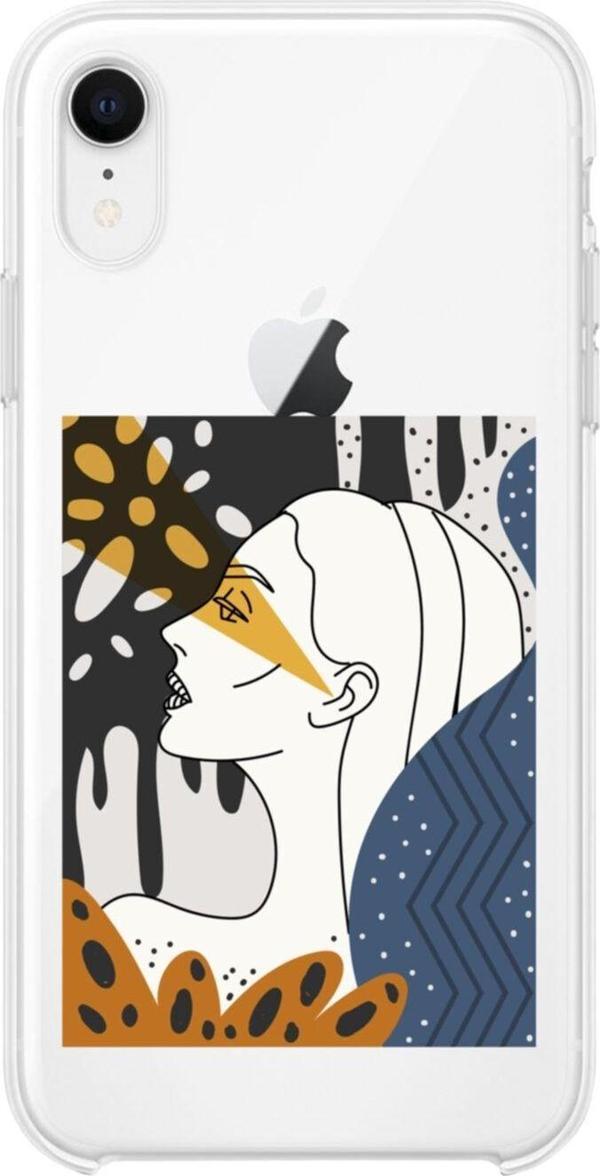 Butikcase İphone Xr Face Art Poster Şeffaf Telefon Kılıfı - Image 1