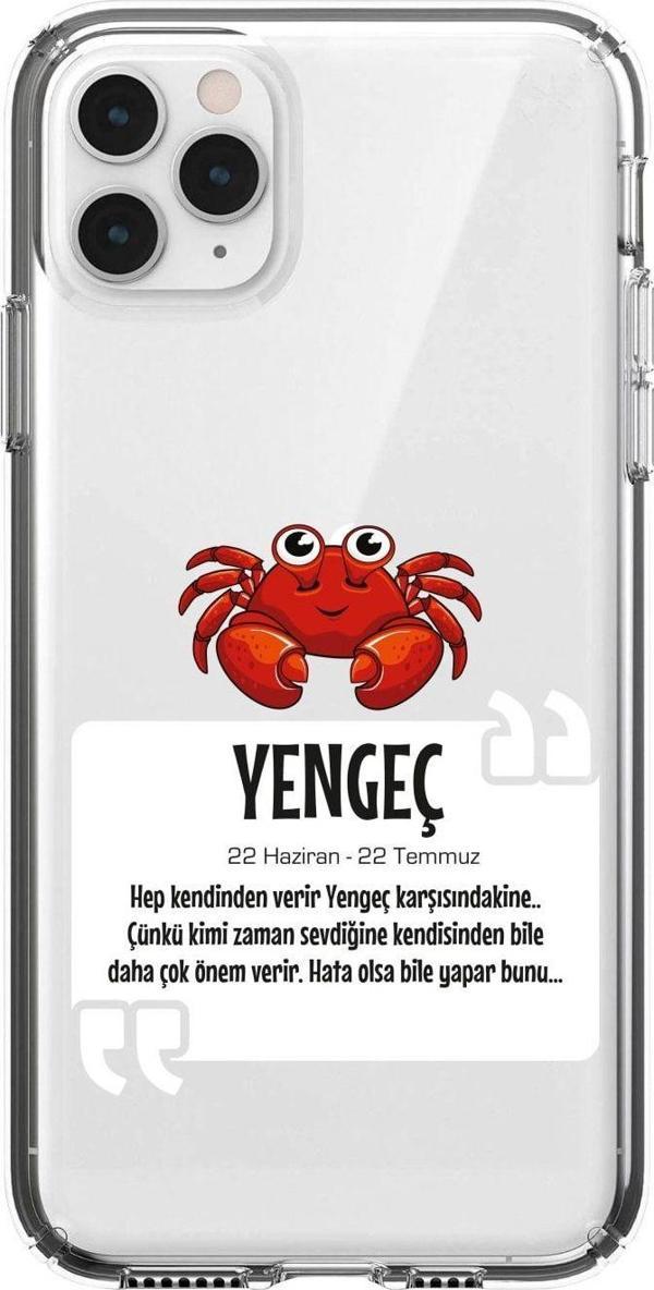 Butikcase Iphone 11 Pro Yengeç Burcu Desenli Şeffaf Telefon Kılıfı - Image 1