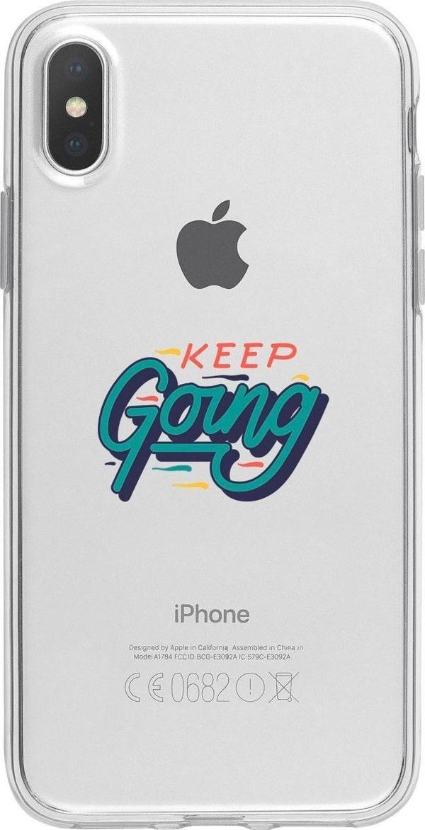 Butikcase İphone Xs Max Devam Et Desenli Şeffaf Telefon Kılıfı - Image 1
