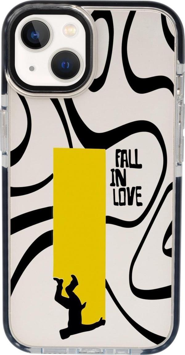 Mooodcase İphone 15 Plus Uyumlu Fall In Love Desenli Candy Bumper Darbe Emci Silikonlu Telefon Kılıfı - Image 1