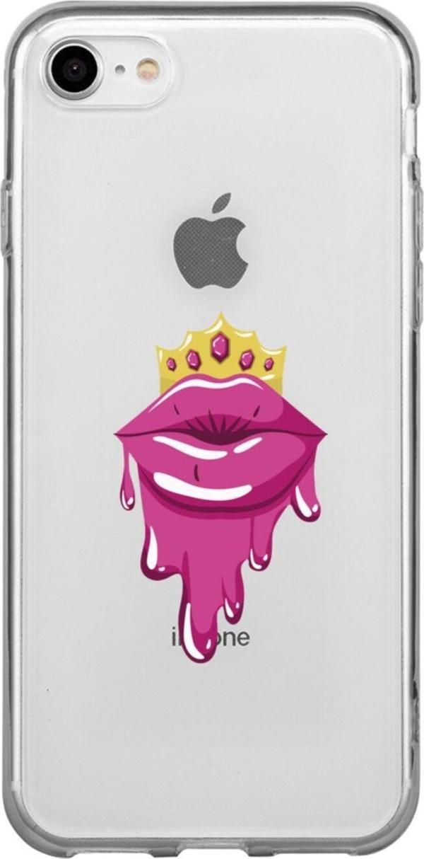 Butikcase İphone 8 Princess Lip Şeffaf Telefon Kılıfı - Image 1