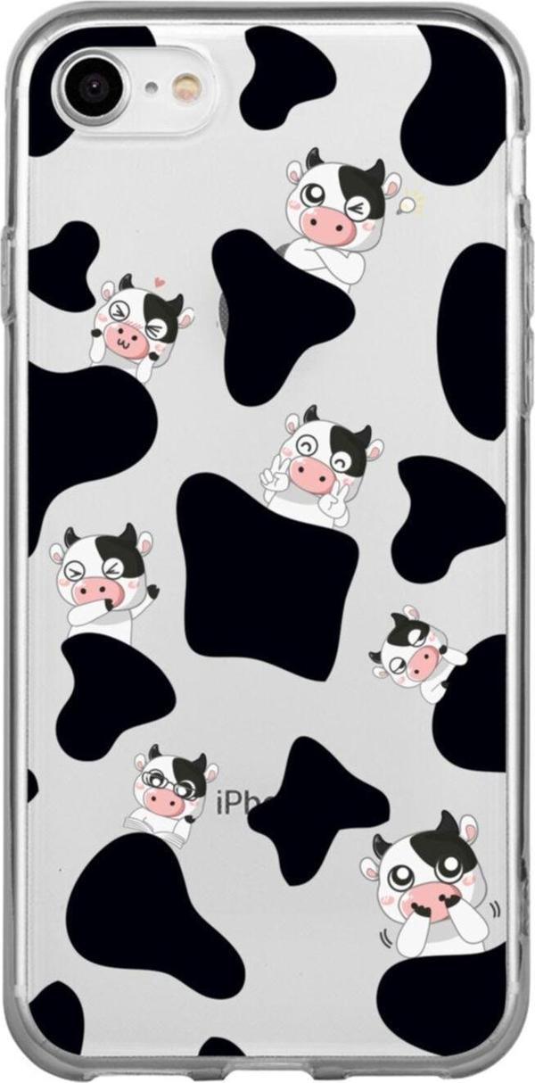 Butikcase İphone 7 Sevimli Inekler Şeffaf Telefon Kılıfı - Image 1