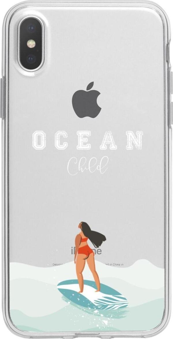 Butikcase İphone X Ocean Child Şeffaf Telefon Kılıfı - Image 1