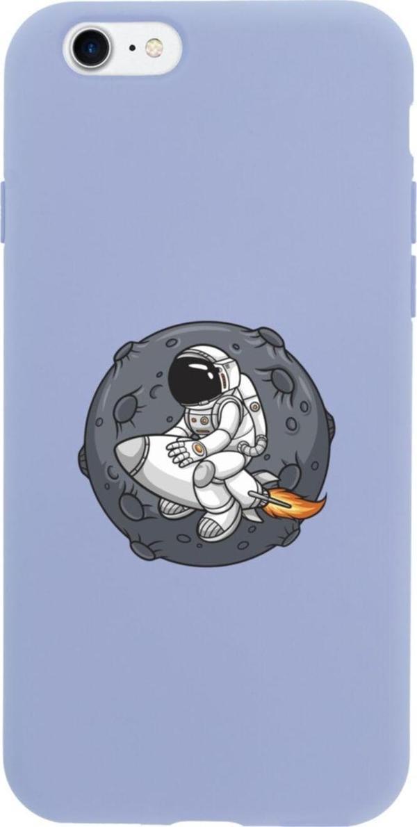 Butikcase İphone Se Gezegen Ve Astronot Tasarımlı Lila Telefon Kılıfı - Image 1