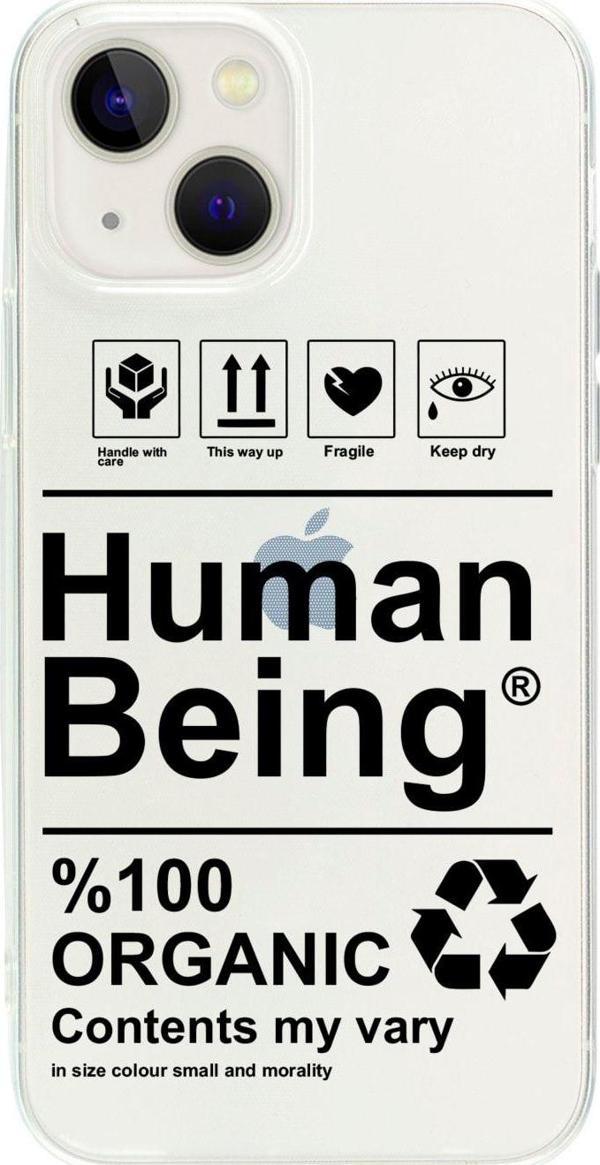 Butikcase İphone 14 Human Beign Desenli Şeffaf Telefon Kılıfı - Image 1