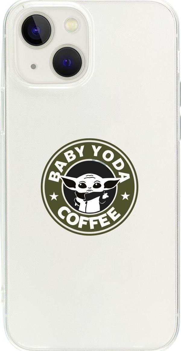 Butikcase İphone 14 Plus Baby Yoda Desenli Şeffaf Telefon Kılıfı - Image 1