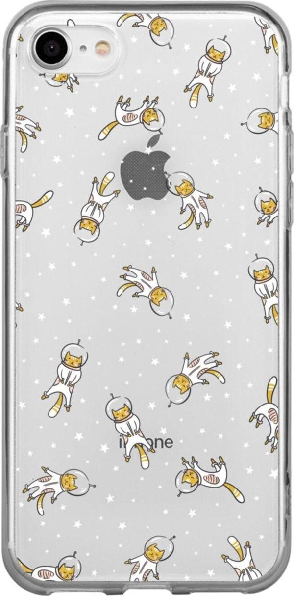 Butikcase İphone Se Astronot Kediler Şeffaf Telefon Kılıfı - Image 1