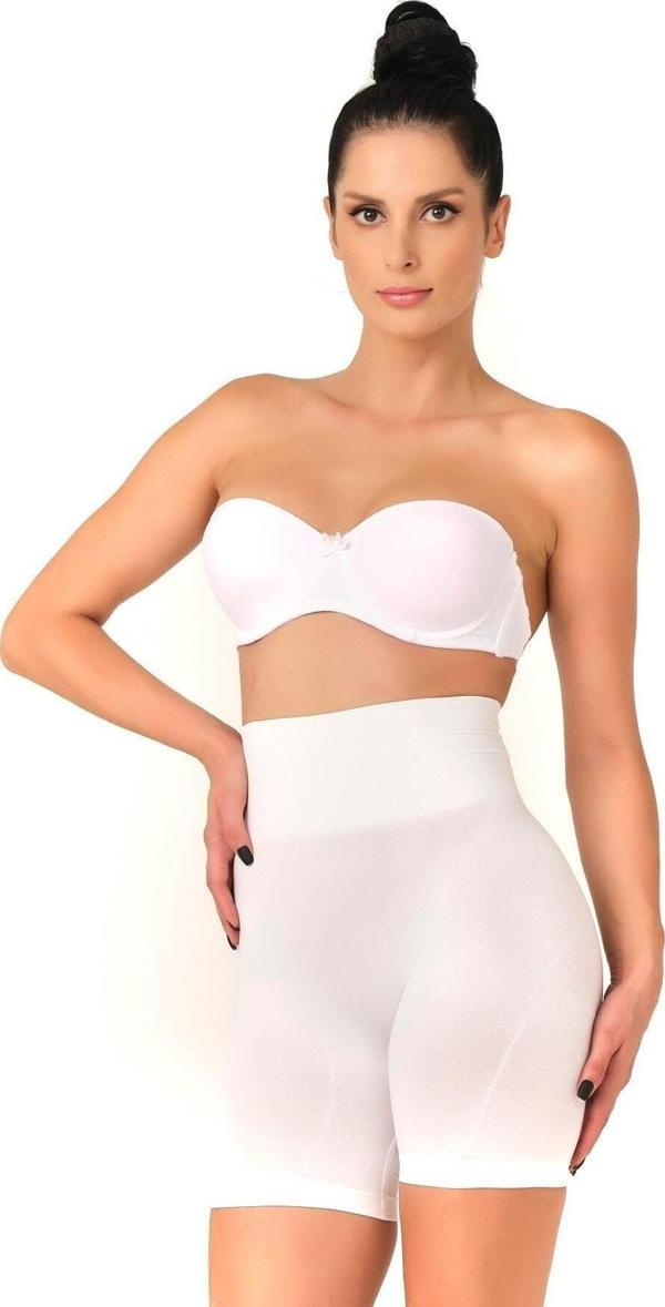 BEYAZ   Düşük Bel Double Pantalon Korse - Image 1