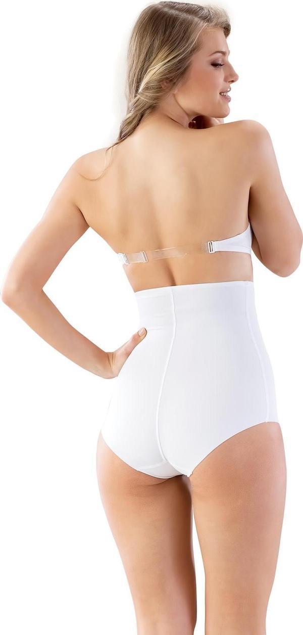 BEYAZ   Yüksek Bel Slip Lazer Korse - Image 1