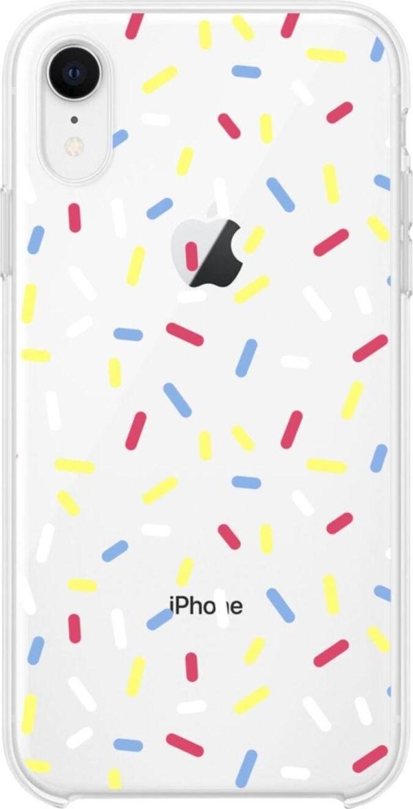 Butikcase İphone Xr Renkli Noktalar Şeffaf Telefon Kılıfı - Image 1