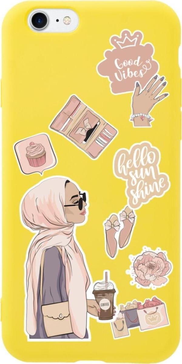 Butikcase İphone Se Modern Tasarımlı Sarı Telefon Kılıfı - Image 1