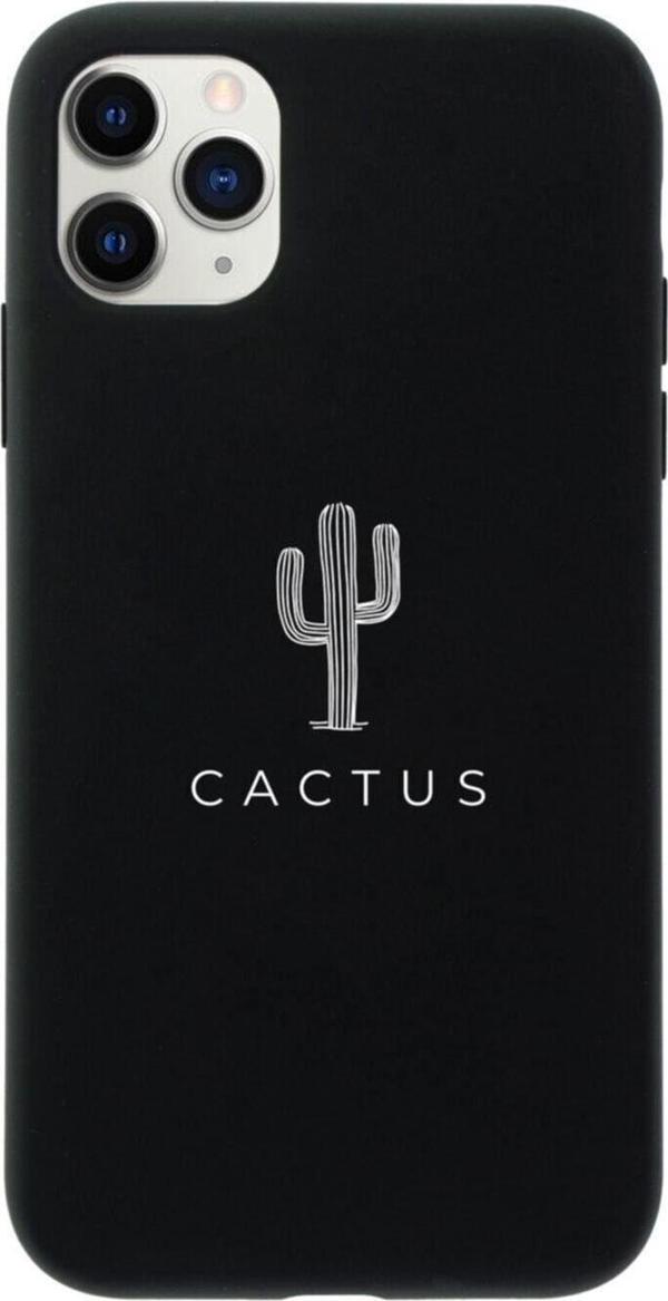 Butikcase Iphone 11 Pro Cactus Tasarımlı Siyah Telefon Kılıfı - Image 1