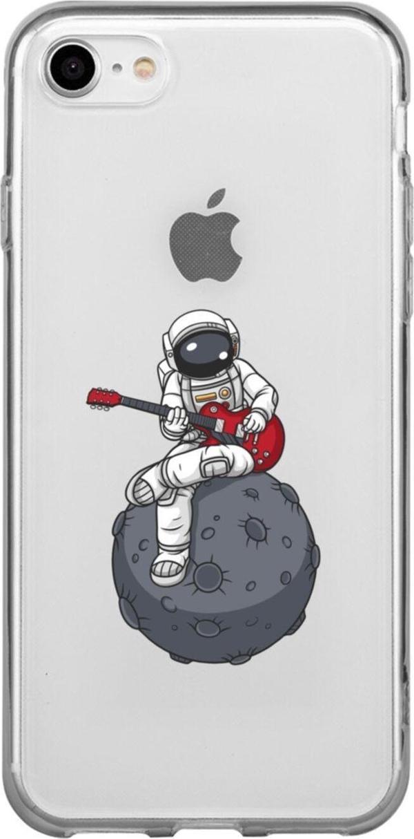 Butikcase İphone Se Gitarcı Astronot Şeffaf Telefon Kılıfı - Image 1
