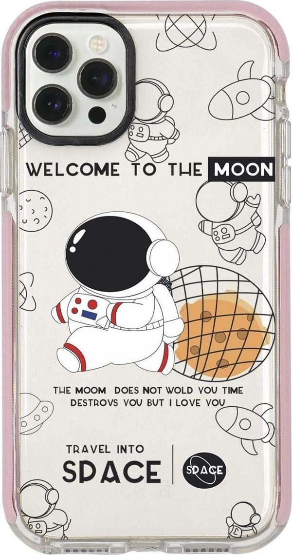 Mooodcase Iphone 12 Pro Sevimli Astronot Candy Bumper Silikonlu Telefon Kılıfı - Image 1
