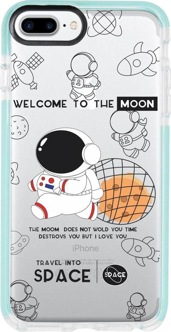 Mooodcase İphone 7 Plus Sevimli Astronot Candy Bumper Silikonlu Telefon Kılıfı - Image 1