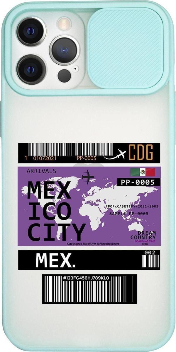 Mooodcase Iphone 12 Pro Mexico Ticket Kamera Koruma Sürgülü Kapaklı Telefon Kılıfı - Image 1