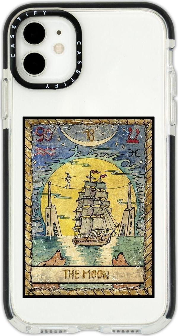 Mooodcase İphone 12 Casetify The Moon Desenli Anti Shock Premium Silikonlu Siyah Kenar Detaylı Telefon Kılıfı - Image 1
