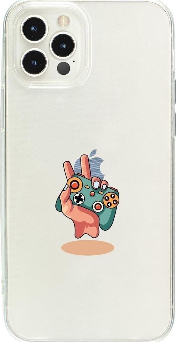 Butikcase İphone 15 Pro Max Gaming Desenli Şeffaf Telefon Kılıfı - Image 1