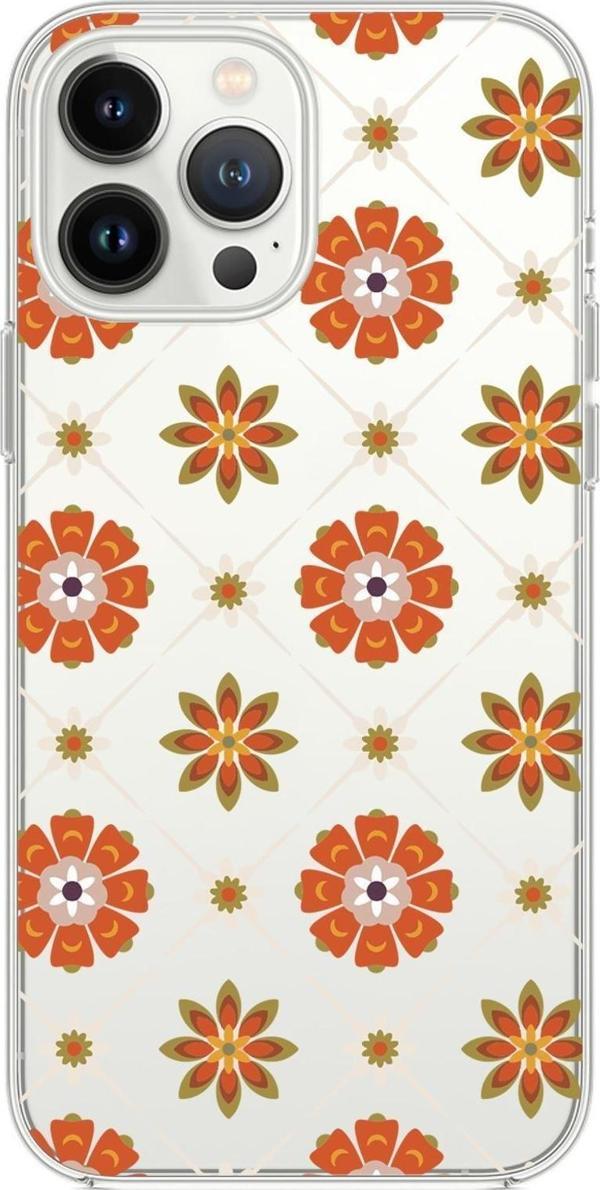 Mooodcase İphone 14 Pro Max Uyumlu Nostaljik Motifler Desenli Premium Şeffaf Silikon Kılıf - Image 1