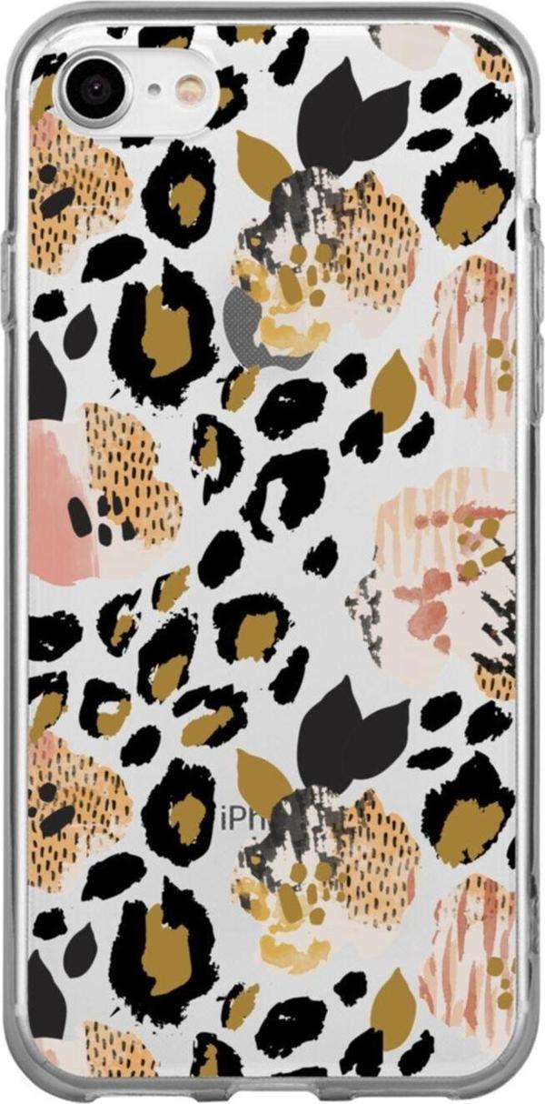 Butikcase İphone 8 Leopar Illistrasyon Şeffaf Telefon Kılıfı - Image 1
