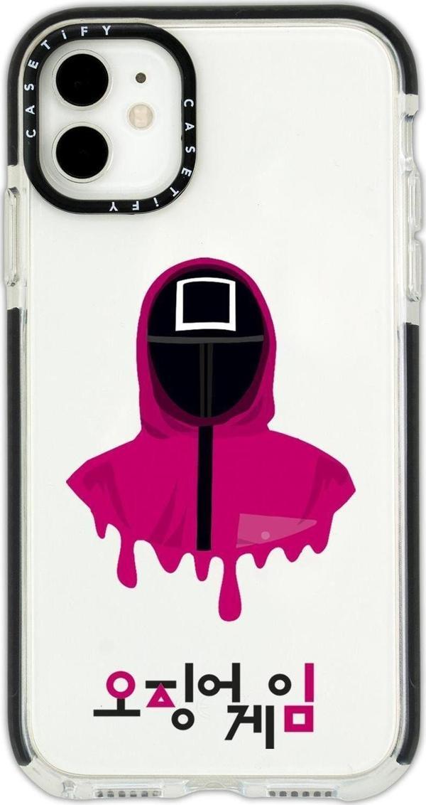 Mooodcase İphone 12 Casetify Squid Game Desenli Anti Shock Premium Silikonlu Siyah Kenar Detaylı Telefon Kılıf - Image 1