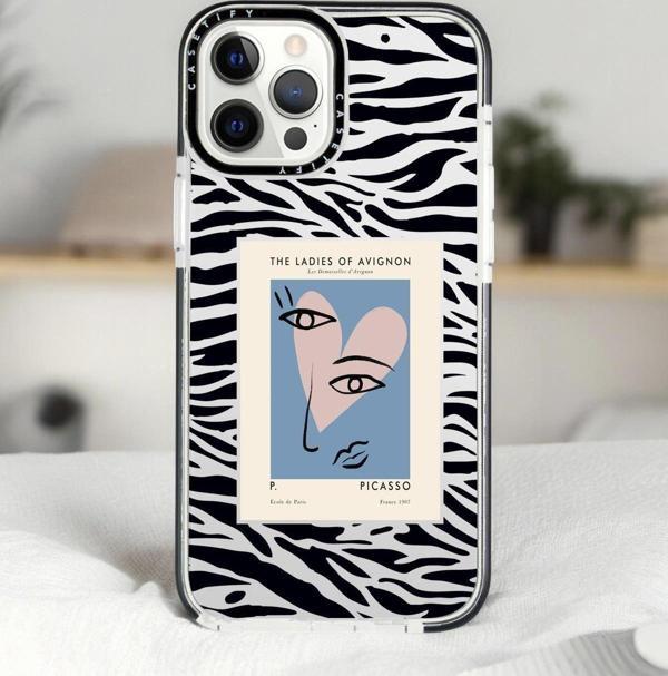 Mooodcase İphone 14 Pro Picasso Desenli Casetify Darbe Emci Silikonlu Telefon Kılıfı - Image 1
