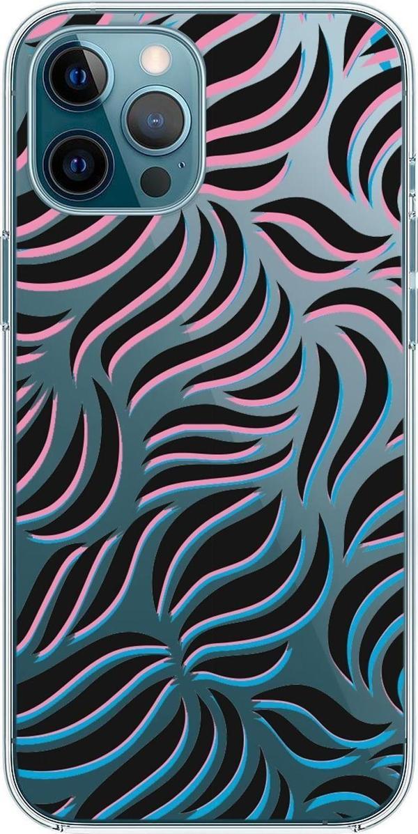 Mooodcase İphone 12 Pro Max Uyumlu Color Wave Desenli Premium Şeffaf Silikon Kılıf - Image 1