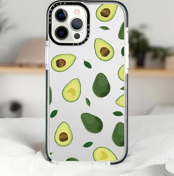 Mooodcase İphone 14 Pro Max Avokado Desenli Casetify Darbe Emci Silikonlu Telefon Kılıfı - Image 1