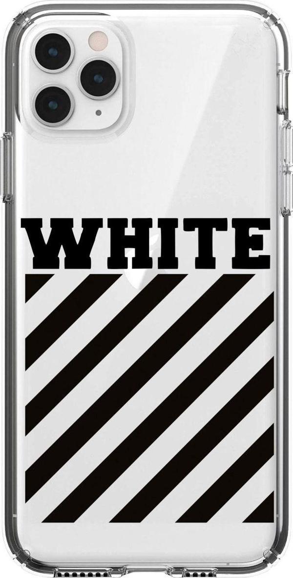 Butikcase Iphone 11 Pro White Desenli Şeffaf Telefon Kılıfı - Image 1