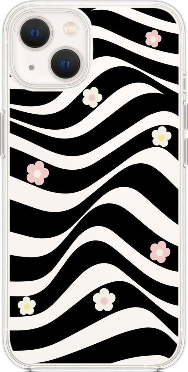 Mooodcase İphone 15 Uyumlu Flowers İn Illusion Premium Şeffaf Silikon Kılıf - Image 1