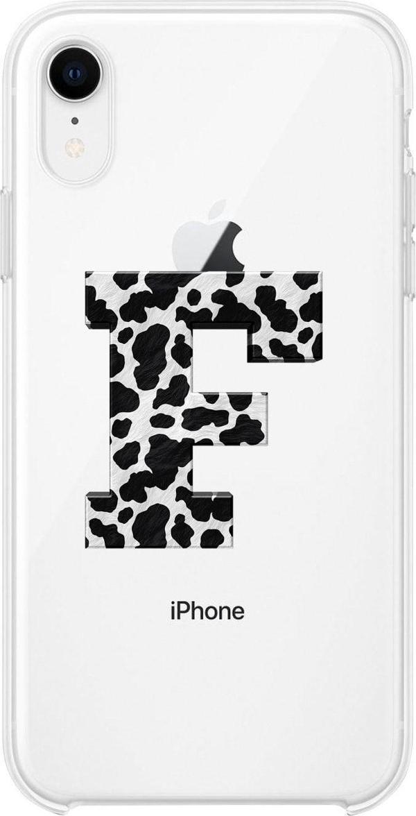 Butikcase İphone Xr F Harfi Desenli Şeffaf Telefon Kılıfı - Image 1