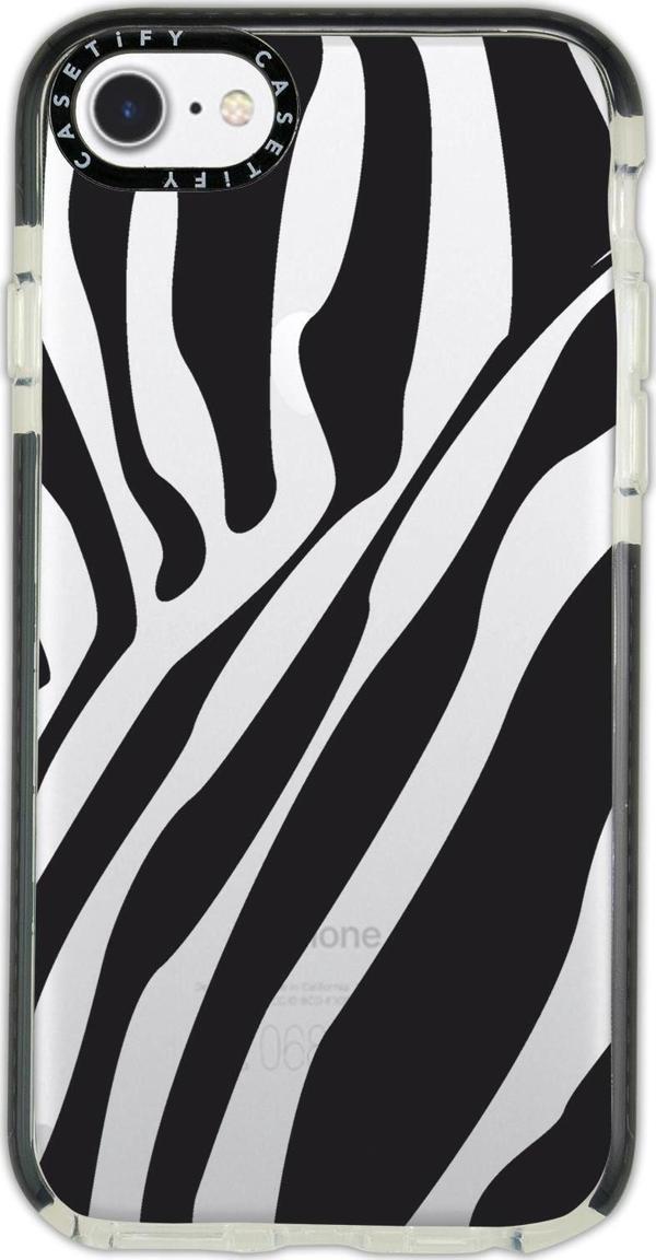 Mooodcase İphone 6 Casetify Zebra Desenli Anti Shock Premium Silikonlu Siyah Kenar Detaylı Telefon Kılıfı - Image 1