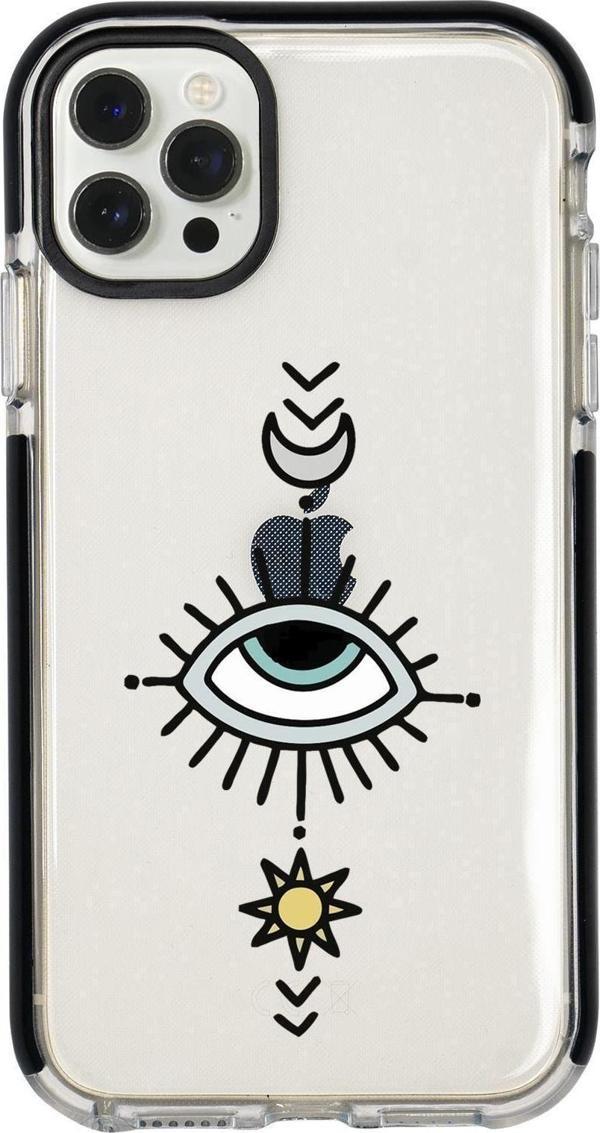 Mooodcase Iphone 12 Pro Max Nazar Göz Desenli Candy Bumper Silikonlu Telefon Kılıfı - Image 1