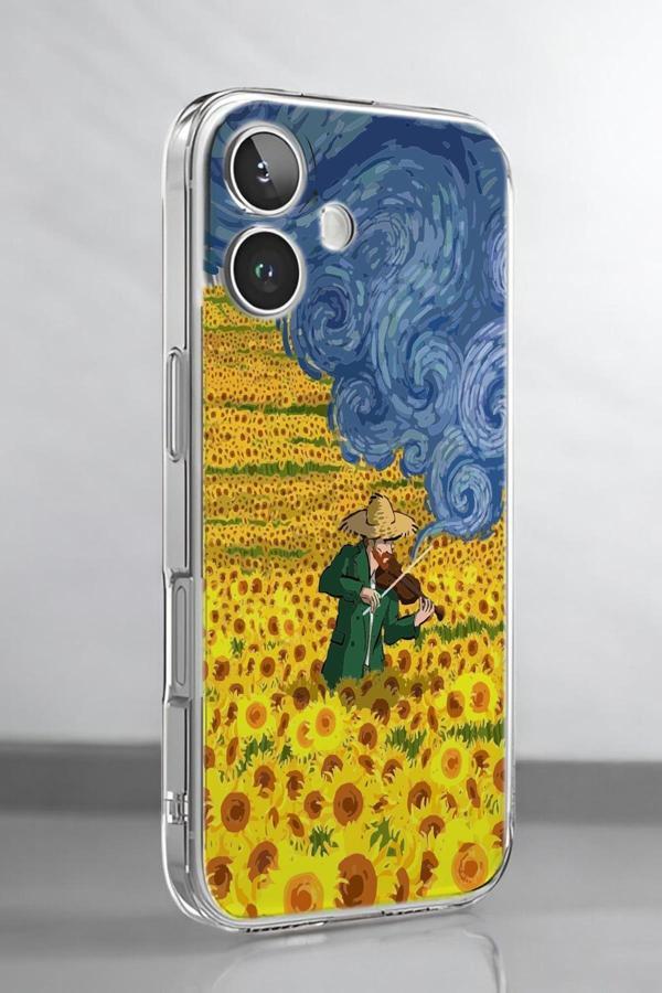Mooodcase İphone 16 Uyumlu Sarı Çiçekler Desenli Premium Silikonlu Şeffaf Telefon Kılıfı - Image 1