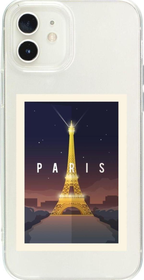 Butikcase İphone 12 Paris Şeffaf Telefon Kılıfı - Image 1
