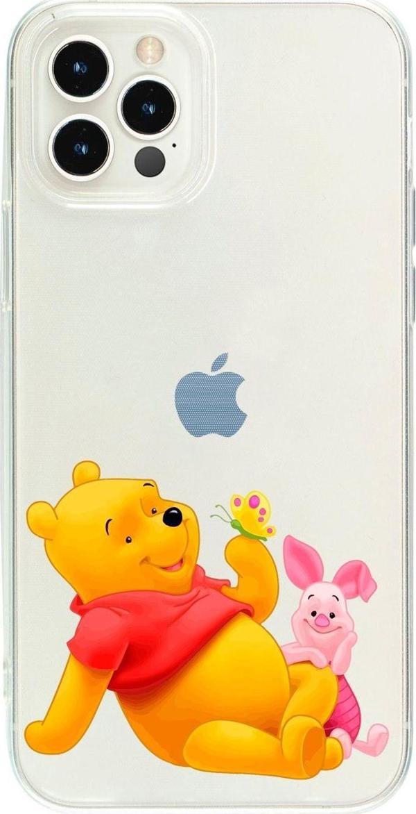 Butikcase İphone 14 Pro Winnie The Pooh Desenli Şeffaf Telefon Kılıfı - Image 1