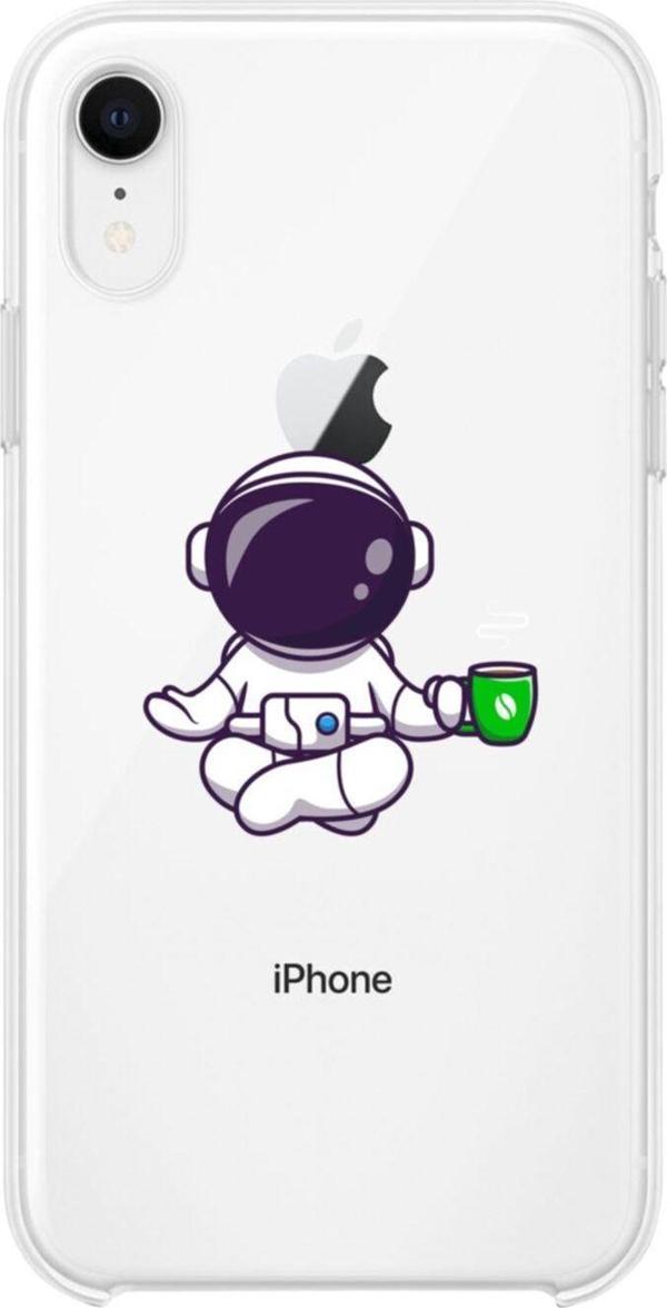 Butikcase İphone Xr Astronot Mediation Şeffaf Telefon Kılıfı - Image 1