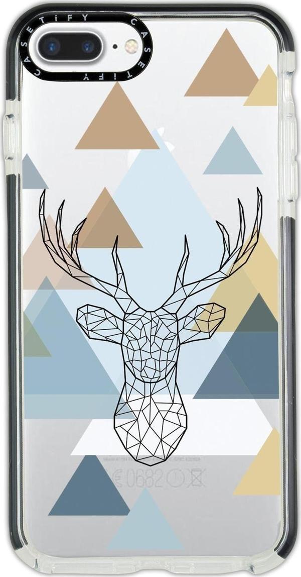 Mooodcase İphone 6 Casetify Polygon Deer Desenli Anti Shock Premium Silikonlu Siyah Kenar Detaylı Telefon Kılı - Image 1