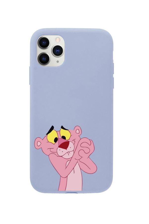 Mooodcase Iphone 11 Pro Max Pembe Panter Tasarımlı Lila Telefon Kılıfı - Image 1