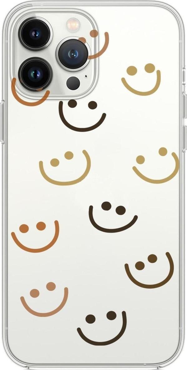 Mooodcase İphone 14 Pro Uyumlu Smile Desenli Şeffaf Silikonlu Telefon Kılıfı - Image 1