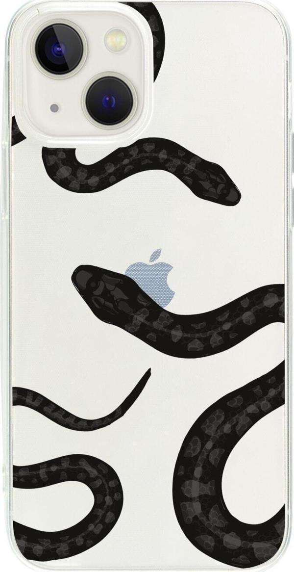 Butikcase İphone 15 Yılan Desenli Şeffaf Telefon Kılıfı - Image 1